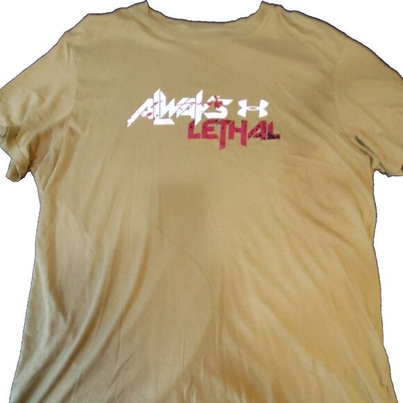 Under Armour Shirt Mens XL Black Always Lethal‎ Heatgear Loose Athletic Pullover - Picture 1 of 8